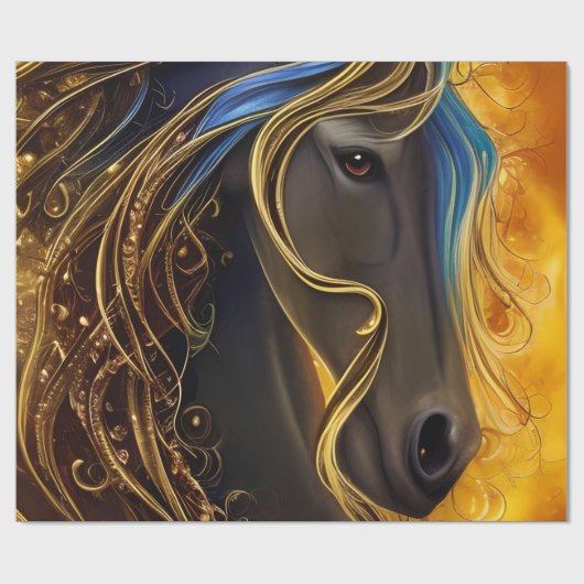 Prachtige Dark Horse Triptych Cadeaupapier (Vlak)