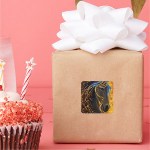 Prachtige Dark Horse Triptych Vierkante Sticker