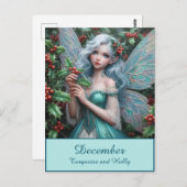 Prachtige decemberfee in Holly Briefkaart (Voorkant / Achterkant)