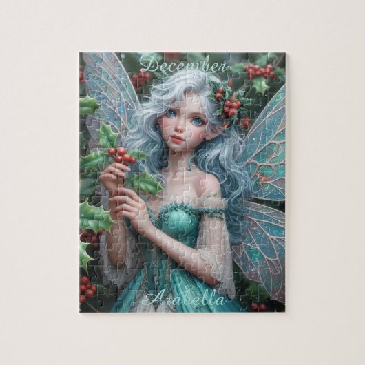 Prachtige decemberfee in Holly Legpuzzel (Verticaal)