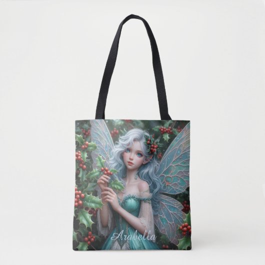 Prachtige decemberfee in Holly Tote Bag (Voorkant)