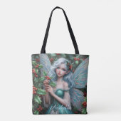 Prachtige decemberfee in Holly Tote Bag (Achterkant)