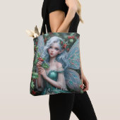 Prachtige decemberfee in Holly Tote Bag (Dichtbij)
