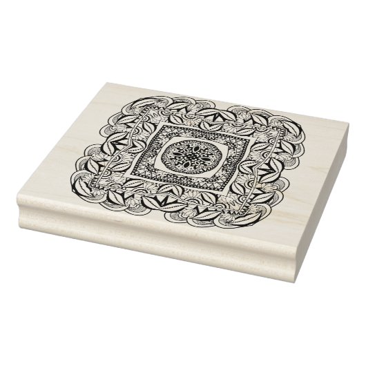 Prachtige decoratieve driehoekige wieg rubberstempel (Stempel)