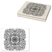 Prachtige decoratieve driehoekige wieg rubberstempel (Gestempeld)