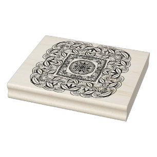 Prachtige decoratieve kwadraten rubberstempel