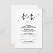 Prachtige details over onze bruiloft Modern elegan Informatiekaartje (Voorkant / Achterkant)