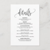 Prachtige details over onze bruiloft Modern elegan Informatiekaartje (Voorkant)