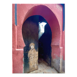 Prachtige deuropening in de Medina-Marrakech, Maro Foto Afdruk