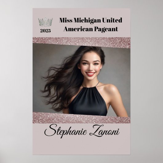 Prachtige Deurposter Glitter Glam Afscheids-Pagean Poster (Voorkant)