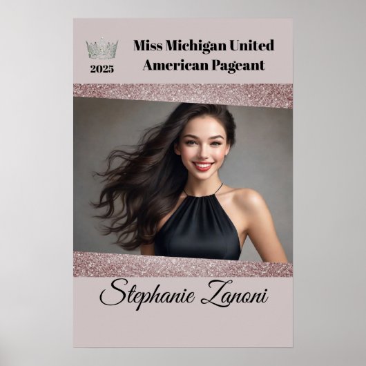 Prachtige Deurposter Glitter Glam Afscheids-Pagean Poster (Voorkant)