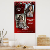 Prachtige Deurposter Rode Glamour Schittering Prac Poster (Keuken)
