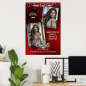 Prachtige Deurposter Rode Glamour Schittering Prac Poster (Thuiskantoor)