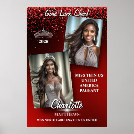 Prachtige Deurposter Rode Glamour Schittering Prac Poster