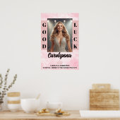 Prachtige deurposter roze marmer afscheidsshows poster (Keuken)