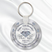 Prachtige diamant, 75e verjaardag feestgunsten, sleutelhanger