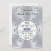 Prachtige diamant, 75e verjaardagsuitnodiging Kaar Kaart (Voorkant)