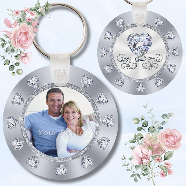 Prachtige diamanten hart goedkoop, foto bruiloft g sleutelhanger