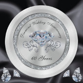Prachtige Diamond 60e Bruiloft Jubileum Borden Papieren Bordje