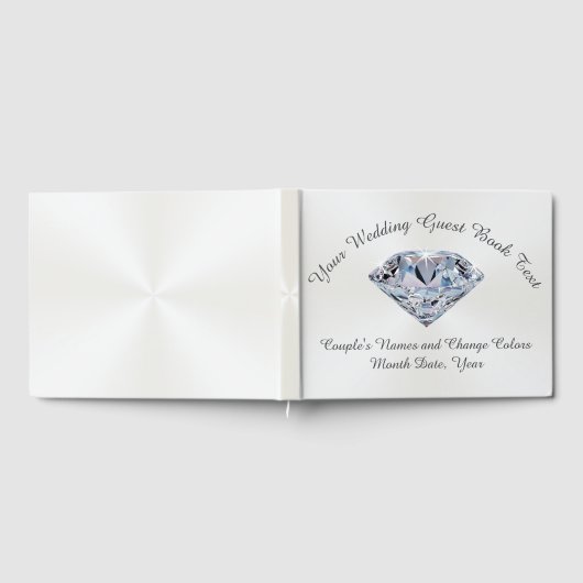 Prachtige Diamond gepersonaliseerde bruiloft gaste Gastenboek (Volledig)