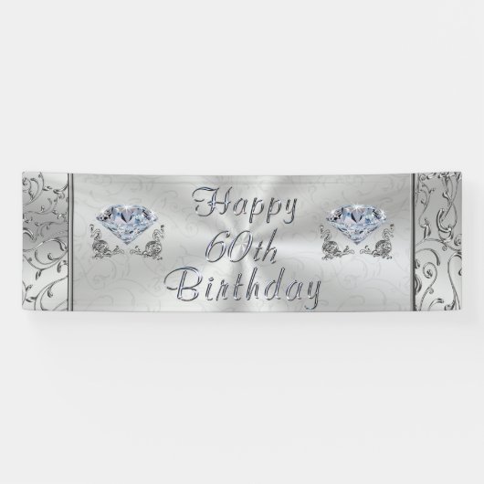 Prachtige Diamond Happy 60th Birthday Banner (Horizontaal)