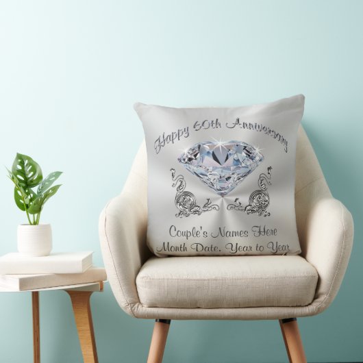 Prachtige Diamond Jubileum Pillow, PERSONALISEERD Kussen (Stoel)