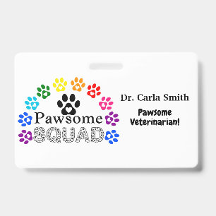 Prachtige Dierenarts Aangepaste Naam - Horizontaal Badge