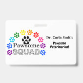 Prachtige Dierenarts Aangepaste Naam - Horizontaal Badge (Achterkant)