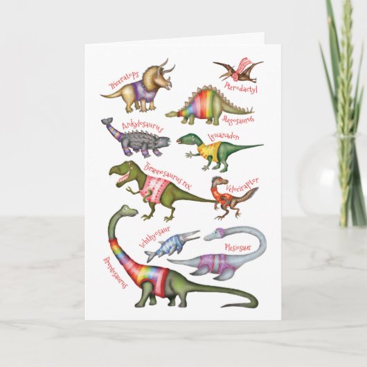 Prachtige dinosauriër blanco wenskaart kaart (Voorkant)