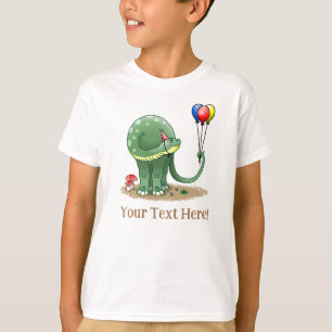 Prachtige dinosaurus die de verjaardagsballonnen v t-shirt