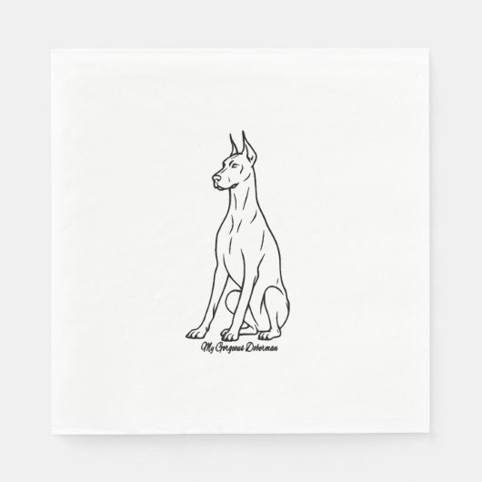 Prachtige Dobermann Servet (Voorkant)