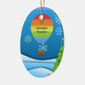 Prachtige dochter, kleurige hete luchtballon keramisch ornament (Links)