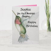 Prachtige dochter verjaardag lieve kolibrie kaart (Voorkant)