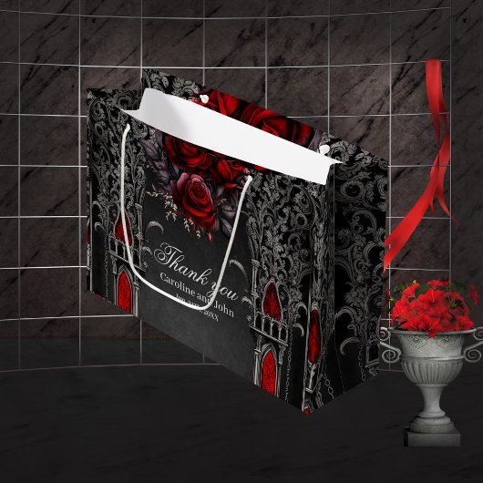Prachtige donkere gotische bruiloft ontwerp groot cadeauzakje