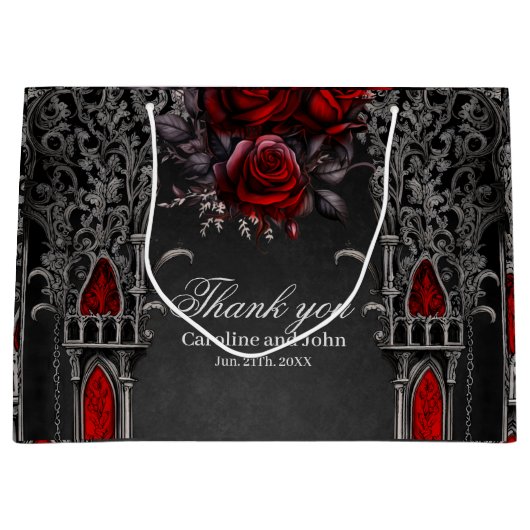 Prachtige donkere gotische bruiloft ontwerp groot cadeauzakje (Voorkant)