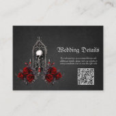 Prachtige donkere gotische bruiloft ontwerp informatiekaartje (Voorkant)