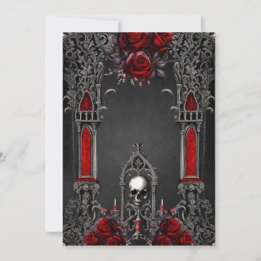 Prachtige donkere gotische bruiloft ontwerp save the date (Achterkant)