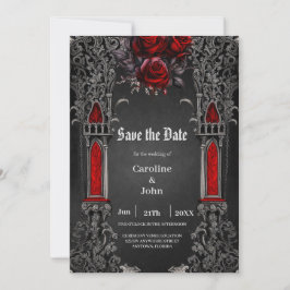 Prachtige donkere gotische bruiloft ontwerp save the date