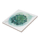 Prachtige donkergroene succulent Plant Decor Tegel Tegeltje (Zijkant)