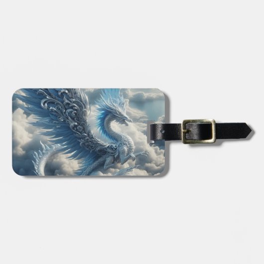 Prachtige draak omringd door wolken bagagelabel (Voorkant horizontaal)