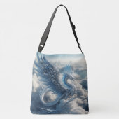Prachtige draak omringd door wolken crossbody tas (Achterkant)