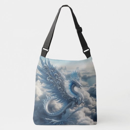 Prachtige draak omringd door wolken crossbody tas (Voorkant)