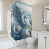 Prachtige draak omringd door wolken douchegordijn (In situ)