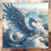 Prachtige draak omringd door wolken raamsticker (Vel 2)