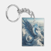 Prachtige draak omringd door wolken sleutelhanger (Voorkant Links)