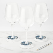 Prachtige draak omringd door wolken wijnglaslabel (Set)