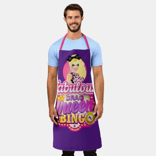 Prachtige Drag Queen Bingo Schort (Gedragen)