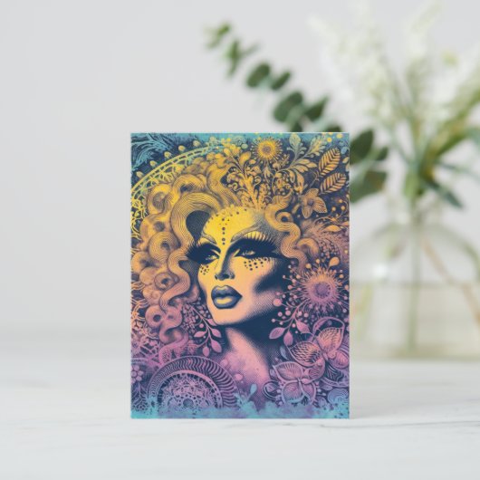 Prachtige Drag Queen Briefkaart (Staand voorkant)