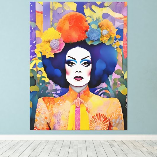 Prachtige Drag Queen Canvas Afdruk (Insitu (Houten vloer))