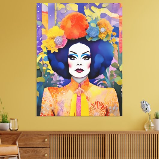 Prachtige Drag Queen Canvas Afdruk (Insitu (Woonkamer))